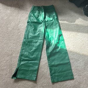 Green princess polly faux leather pants size 2